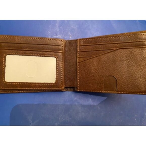 Mens Wallet With AirTag Holder, Bifold Leather RFID Blocking 2 ID Window 12 Card - Picture 2 of 3